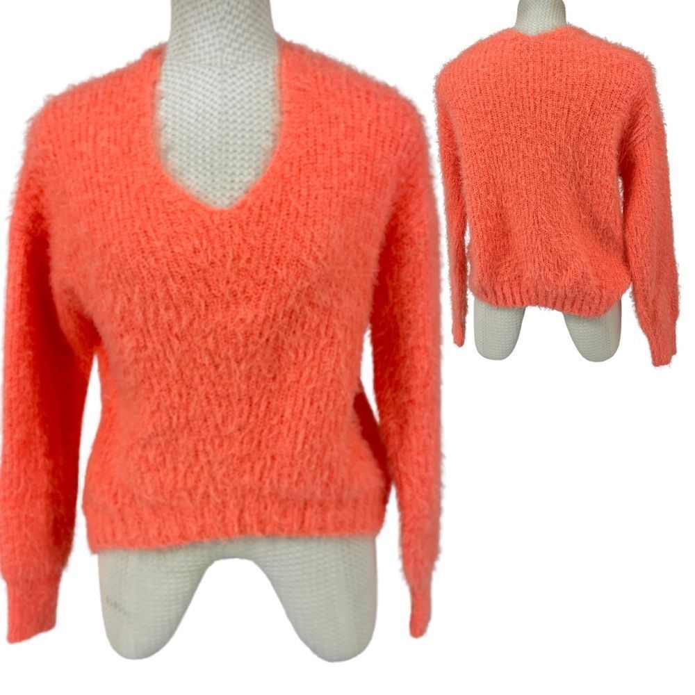 Freshman orange v neck crop sweater